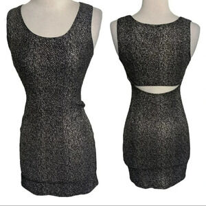 Lipstick M sexy Y2K 90’s black glittery body-con dress with back cut out‎